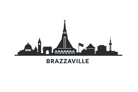 Brazzaville Skyline Silhouette - Simple Composition