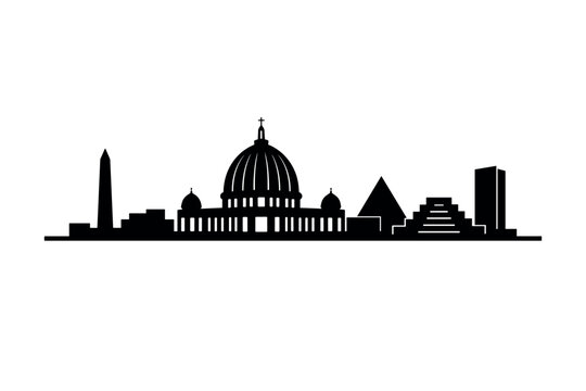 Yamoussoukro Skyline Silhouette - Ivory Coast