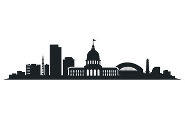Fototapeta premium Monrovia Skyline Silhouette Vector Illustration
