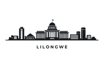 Obraz premium Lilongwe Skyline Silhouette - Malawi Capital Cityscape