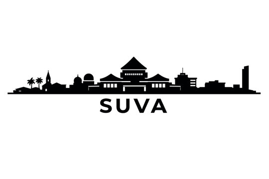 Suva Skyline Silhouette Vector Illustration