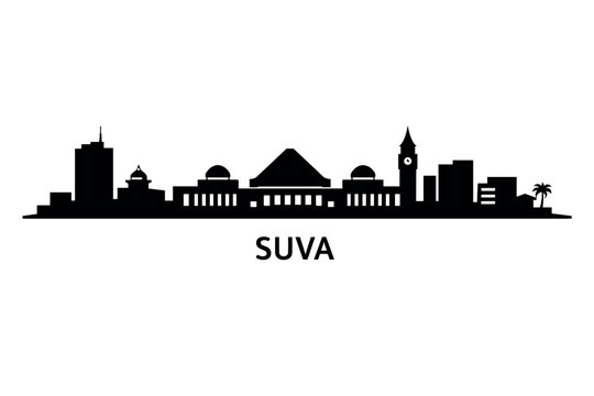 Suva Skyline Silhouette Vector Illustration