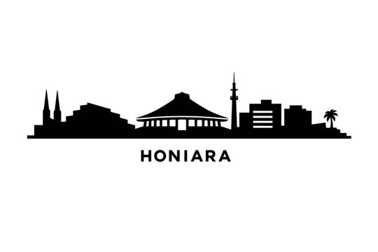 Honiara Skyline Silhouette Vector Illustration