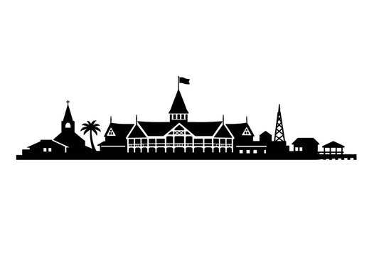 Nukualofa Skyline Silhouette - Tonga Vector Illustration