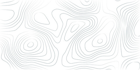 Fototapeta premium Abstract lines background. Contour maps. Topo contour map on white background. Abstract background with waves Geographic mountain relief.