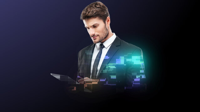 Photo Digital Animator 4 &ndash; Futuristic Glitch Photo Animation, Digital Data Effects and Modern Motion Graphics for Creative Video and Social Media Presentation