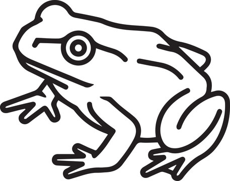 Minimalist Vector Icon of African Clawed Frog (Xenopus laevis) &ndash; Perfect for Biology Education, Scientific Research, Zoology Studies, Lab Documentation, Nature Conservation, Medical