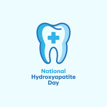 National Hydroxyapatite Day celebration with a blue tooth icon and cross  dental health awareness