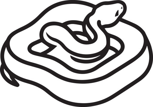 Minimalist Blood Python (Python regius) Full-Body Vector Icon &ndash; Perfect for Herpetology Education, Wildlife Conservation, Zoology Research, Snake Species Identification, Nature