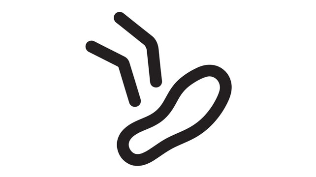 Hand drawn bowling lane icon with thick curved lines and single strike motion on clean background featuring scoring, sport pictogram, game symbol