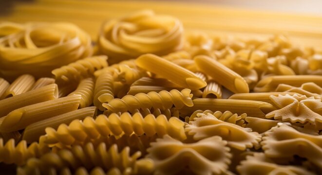 Pasta assortment close up