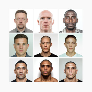 set of different faces