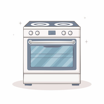 Illustration of a white electric stove with oven