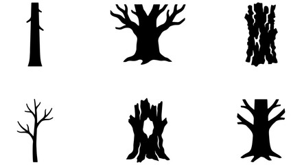 Tree Silhouettes Vector Icons, Forest Elements Collection, Nature Symbols Set, Organic Shapes for Design © Ahsan