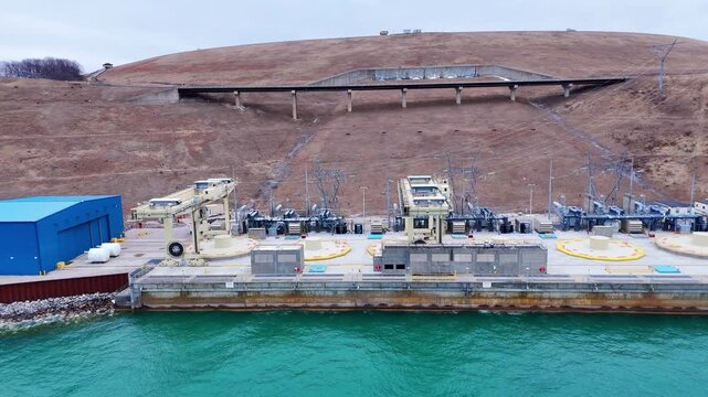 Pumped storage facility generating clean energy, in Ludington, Michigan, USA