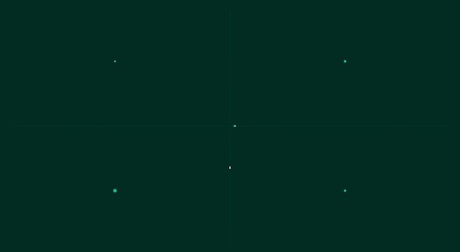 Minimalist digital loading spinner animation on dark green animation background