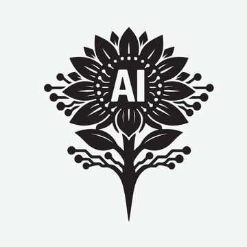 ai sun flower Silhouette vaktor icon