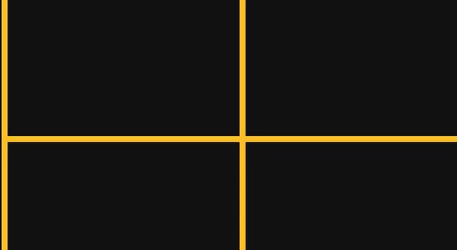 Minimalist golden grid lines on black background, elegant geometric border animation, luxury corporate motion graphics frame for video overlay