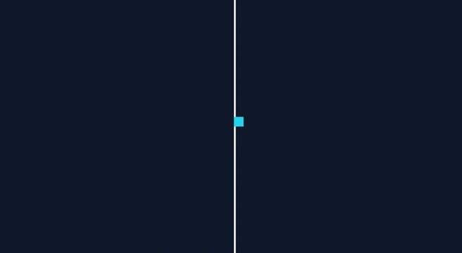 Minimalist blue square motion loop on dark animation background