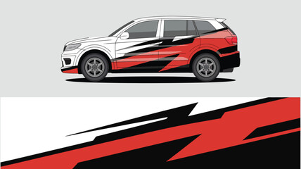 Obraz premium Car with Red Black and White Decal.
