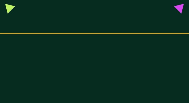 Minimalist dark green animation background, with geometric shapes, and divider line