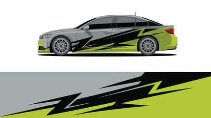 Obraz premium Lime Green Car Racing Stripe Design.