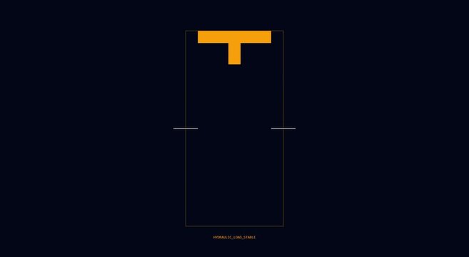 Minimalist digital hud interface with animated letter t loading animation