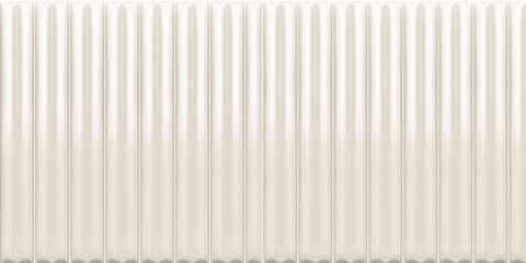 White vertical ceramic wall panel texture with realistic 3d fluted pattern © Anna