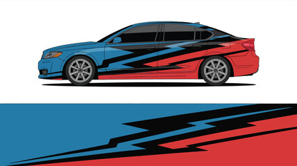 Obraz premium Car with racing stripes design.