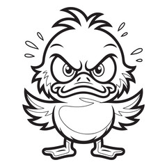 Obraz premium Angry little duckling character illustration