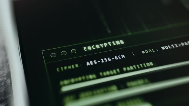 System in the process of encrypting data