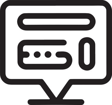 Line icon of a computer monitor with a browser window