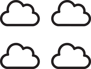 Obraz premium Cloud icon set in line style for weather and cloud computing concepts