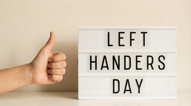 Left Handers Day thumb up
