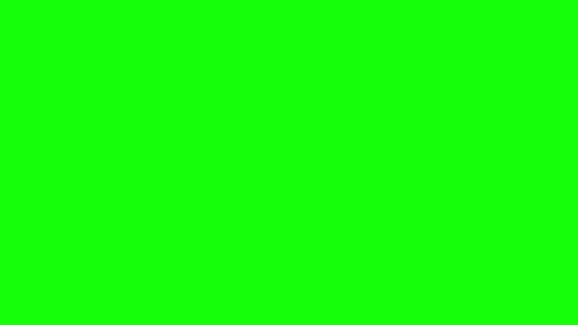 Animated green check mark icon for successful task completion on chroma key green background