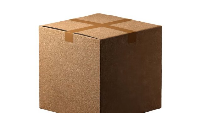 Brown cardboard box with geometric top pattern