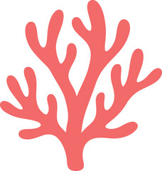 Coral reef pink coral branch, simple coral simple coral © GT Designs