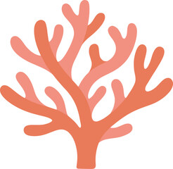 Coral reef orange coral branches on white background, underwater © GT Designs