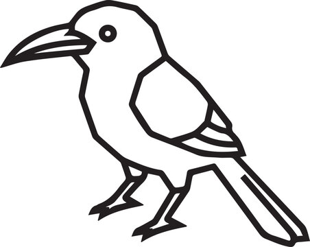 Minimalist Jacamar Bird Full-Body Isometric Vector Icon &ndash; Perfect for Nature-Inspired Branding, Wildlife Apps, Eco-Conscious Logos, Birdwatching Guides, Sustainable Design, Travel