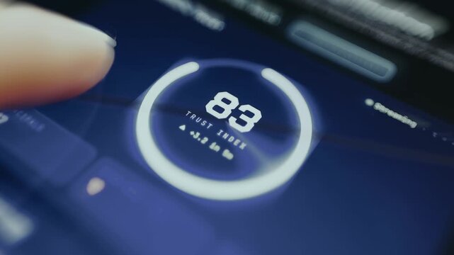 UI element labeled Trust Index with a value of 83
