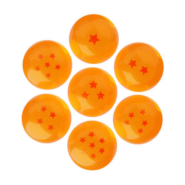 The Seven Dragon Balls &ndash; Famous Crystal Orbs Inspired by Dragon Ball Z Isolated on Transparent Background