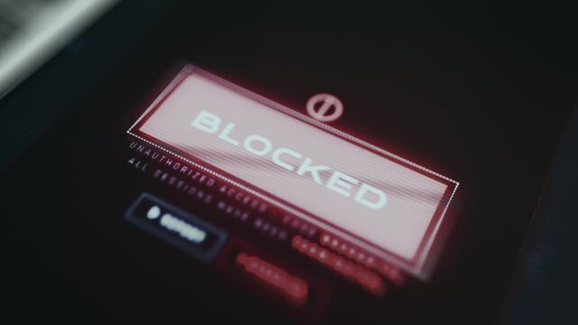 Message BLOCKED warning of unauthorized access