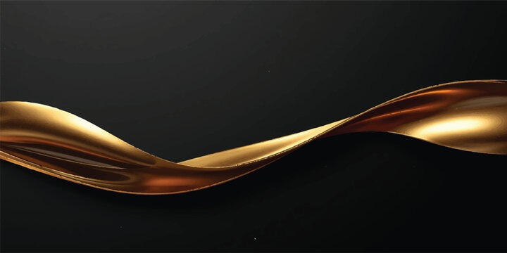 Golden silk abstract background featuring flowing orange wave lines and a curved motion pattern for an elegant vector art backdrop