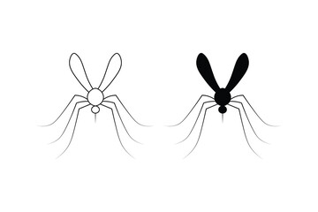 Mosquito icon set in outline and solid styles for insect, pest control, and warning design concepts. © Luvic Graphics