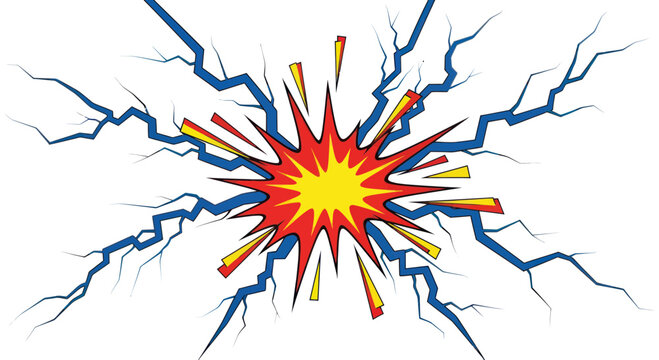 Explosion and Lightning Bolt Illustration