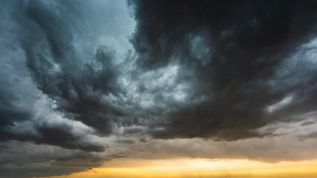 Moody storm clouds rolling overhead in powerful atmospheric time lapse