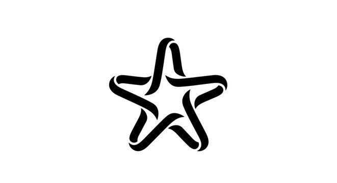Minimalist interwoven star icon in black on white.
