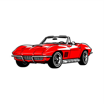 simple muscle stingray c2 racing car logo vector roadster