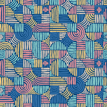 Hand drawn abstract seamless pattern, geometric background, simple style - great for textiles, banners, wallpapers, wrapping - vector design