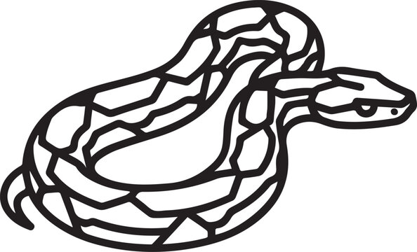 Minimalist Rubber Boa Snake Vector Icon &ndash; Professional Animal Symbol for Zoology, Wildlife Conservation, Educational Materials, Herpetology Studies, Nature Documentaries, Science Teaching